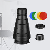 Maxbell Conical Optical Snoot Kit Easy to Install Portable Attachment Honeycomb Grid Style B