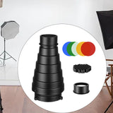 Maxbell Conical Optical Snoot Kit Easy to Install Portable Attachment Honeycomb Grid Style B