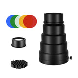 Maxbell Conical Optical Snoot Kit Easy to Install Portable Attachment Honeycomb Grid Style D