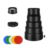 Maxbell Conical Optical Snoot Kit Easy to Install Portable Attachment Honeycomb Grid Style D