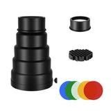 Maxbell Conical Optical Snoot Kit Easy to Install Portable Attachment Honeycomb Grid Style D