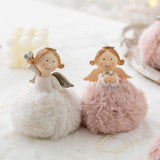 Maxbell Christmas Plush Angel Girl Hanging Decorations Ornament for Office Door Home Style A
