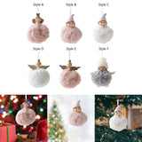 Maxbell Christmas Plush Angel Girl Hanging Decorations Ornament for Office Door Home Style A
