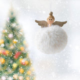 Maxbell Christmas Plush Angel Girl Hanging Decorations Ornament for Office Door Home Style D