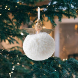 Maxbell Christmas Plush Angel Girl Hanging Decorations Ornament for Office Door Home Style D