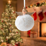 Maxbell Christmas Plush Angel Girl Hanging Decorations Ornament for Office Door Home Style D
