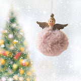 Maxbell Christmas Plush Angel Girl Hanging Decorations Ornament for Office Door Home Style E