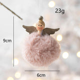 Maxbell Christmas Plush Angel Girl Hanging Decorations Ornament for Office Door Home Style E