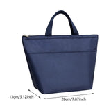 Maxbell Oxford Cloth Lunch Handbag Large Capacity Lunch Pouch for Work Travel School Navy Blue