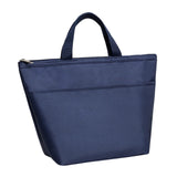 Maxbell Oxford Cloth Lunch Handbag Large Capacity Lunch Pouch for Work Travel School Navy Blue