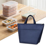 Maxbell Oxford Cloth Lunch Handbag Large Capacity Lunch Pouch for Work Travel School Navy Blue