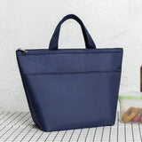 Maxbell Oxford Cloth Lunch Handbag Large Capacity Lunch Pouch for Work Travel School Navy Blue