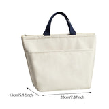 Maxbell Oxford Cloth Lunch Handbag Large Capacity Lunch Pouch for Work Travel School White