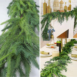 Maxbell Christmas Greenery Garland Party Xmas Stairs Artificial Norfolk Pine Garland 150cm