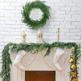Maxbell Christmas Greenery Garland Party Xmas Stairs Artificial Norfolk Pine Garland 270cm