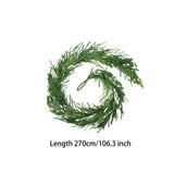 Maxbell Christmas Greenery Garland Party Xmas Stairs Artificial Norfolk Pine Garland 270cm