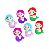 Maxbell 6 Pieces Mermaid Erasers Easter Egg Fillers Classroom Prizes for Girls Gifts