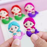 Maxbell 6 Pieces Mermaid Erasers Easter Egg Fillers Classroom Prizes for Girls Gifts