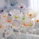 Maxbell Giant Artificial Flower Backdrop Wedding Decoration for Home Outdoor Mariage Gradient Red