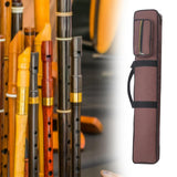 Maxbell Bamboo Flute Carrying Case Organizer Accessories with Shoulder Strap Handbag Coffee