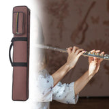 Maxbell Bamboo Flute Carrying Case Organizer Accessories with Shoulder Strap Handbag Coffee