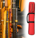 Maxbell Bamboo Flute Carrying Case Organizer Accessories with Shoulder Strap Handbag Red
