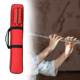 Maxbell Bamboo Flute Carrying Case Organizer Accessories with Shoulder Strap Handbag Red