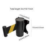 Maxbell Retractable Belt Barrier Wall Mount Caution Belt for School Office Warehouse 3m