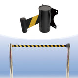Maxbell Retractable Belt Barrier Wall Mount Caution Belt for School Office Warehouse 3m