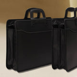 Business Briefcase Edge Stitching with Zipper Water Resistant File Carry Bag
