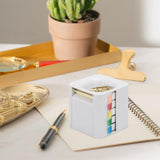 Maxbell 5 in 1 Sticky Note Holder Dispenser Students Study Workers Sticky Index Tabs White