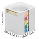 Maxbell 5 in 1 Sticky Note Holder Dispenser Students Study Workers Sticky Index Tabs White