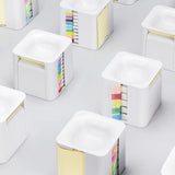 Maxbell 5 in 1 Sticky Note Holder Dispenser Students Study Workers Sticky Index Tabs White