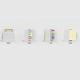 Maxbell 5 in 1 Sticky Note Holder Dispenser Students Study Workers Sticky Index Tabs White