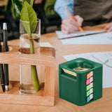 Maxbell 5 in 1 Sticky Note Holder Dispenser Students Study Workers Sticky Index Tabs Deep Green