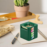 Maxbell 5 in 1 Sticky Note Holder Dispenser Students Study Workers Sticky Index Tabs Deep Green