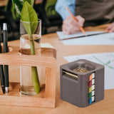 Maxbell 5 in 1 Sticky Note Holder Dispenser Students Study Workers Sticky Index Tabs Brown