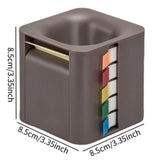 Maxbell 5 in 1 Sticky Note Holder Dispenser Students Study Workers Sticky Index Tabs Brown