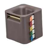 Maxbell 5 in 1 Sticky Note Holder Dispenser Students Study Workers Sticky Index Tabs Brown