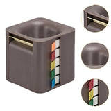 Maxbell 5 in 1 Sticky Note Holder Dispenser Students Study Workers Sticky Index Tabs Brown