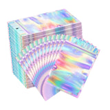 Maxbell 500 Pieces Holographic Resealable Bags 4x6 inch Organization Smellproof Bags