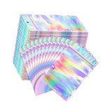 Maxbell 500 Pieces Holographic Resealable Bags 4x6 inch Organization Smellproof Bags