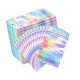 Maxbell 500 Pieces Holographic Resealable Bags 4x6 inch Organization Smellproof Bags
