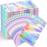 Maxbell 500 Pieces Holographic Resealable Bags 4x6 inch Organization Smellproof Bags