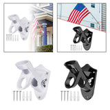Maxbell Flag Pole Holder Strong Anti Rust Double Positions for Outdoor Outside House White