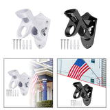 Maxbell Flag Pole Holder Strong Anti Rust Double Positions for Outdoor Outside House White