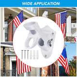 Maxbell Flag Pole Holder Strong Anti Rust Double Positions for Outdoor Outside House White