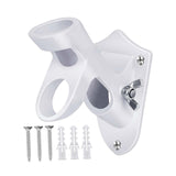 Maxbell Flag Pole Holder Strong Anti Rust Double Positions for Outdoor Outside House White