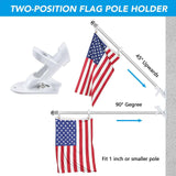 Maxbell Flag Pole Holder Strong Anti Rust Double Positions for Outdoor Outside House White