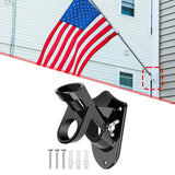 Maxbell Flag Pole Holder Strong Anti Rust Double Positions for Outdoor Outside House Black